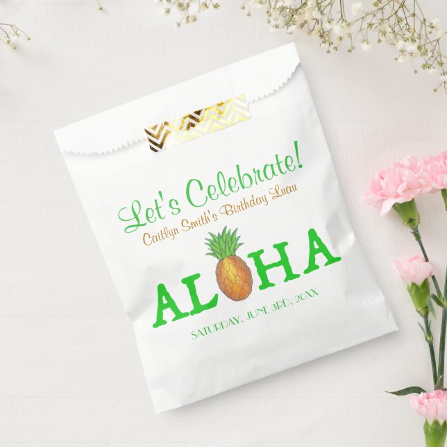Bolsa De Papel ALOHA Hello Tropical Hawaii Pineapple Hawaii (Sellado)