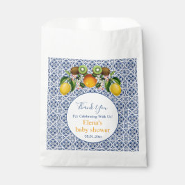 Bolsa De Papel Amalfi blanco y azul Lemons Italia Baby Shower