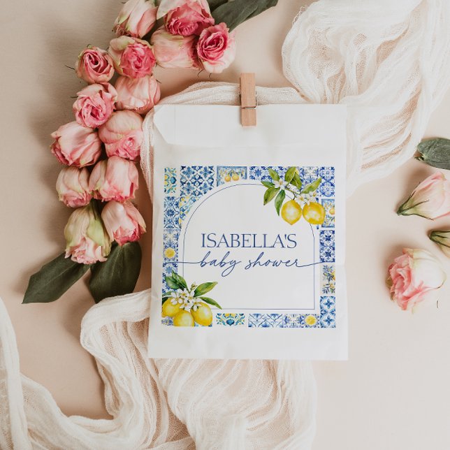 Bolsa De Papel Amalfi Coast Lemon Mediterranean Baby Shower (Subido por el creador)