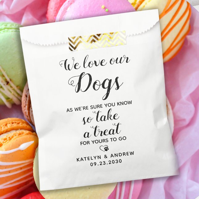 Bolsa De Papel Amamos A Nuestros Perros Biscuit Bar Dog Treg Boda (Subido por el creador)