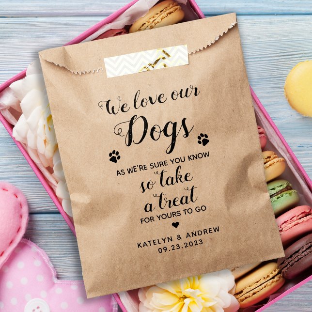 Bolsa De Papel Amamos A Nuestros Perros Biscuit Bar Dog Treg Boda (Subido por el creador)
