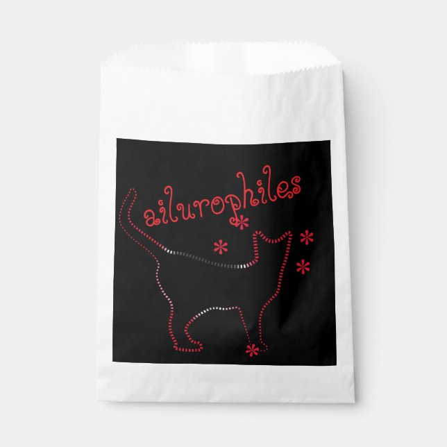 Bolsa De Papel amantes del gato ailurophiles Favor Bags (Anverso)