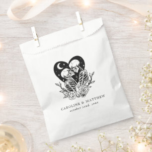 Bolsa De Papel Amantes Hasta la Muerte Esqueletos y Rosas Boda