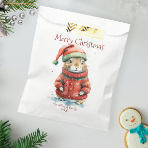 Bolsa De Papel Amargo festivo lindo en Navidades de Santa Hat