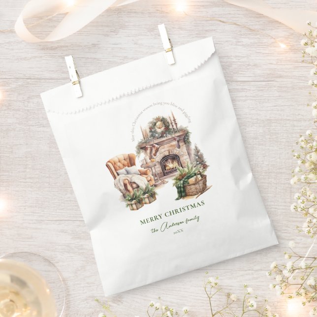 Bolsa De Papel Ambiente navidad Acogedor Personalizado (Cortado)
