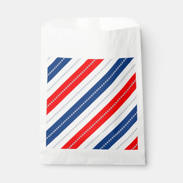 Bolsa De Papel Americana Red White Blue Stars & Stripes (Anverso)