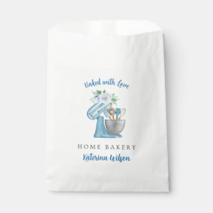 Bolsa De Papel Amezclador de flores azules de panadería casera