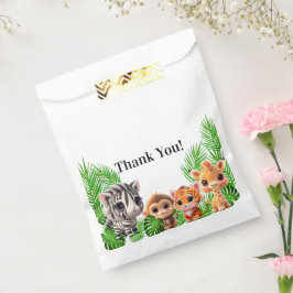 Bolsa De Papel Amigos de Safari tiger giraffe Cebra cumpleaños