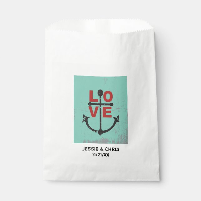 Bolsa De Papel AMOR con diseño del ancla (Anverso)