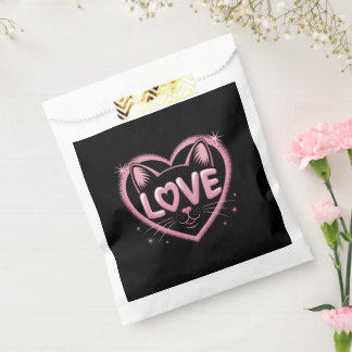Bolsa De Papel Amor de Gato Brillante