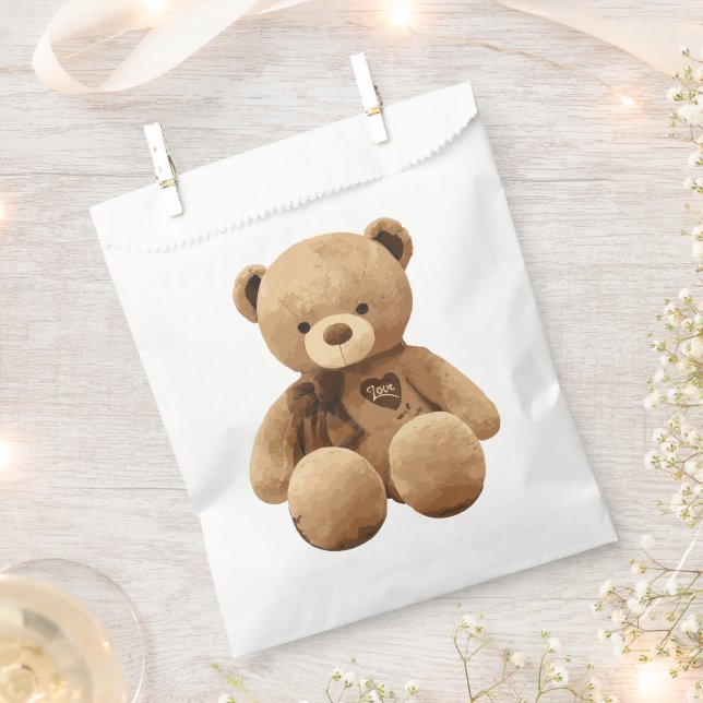Bolsa De Papel Amor del oso (Cortado)