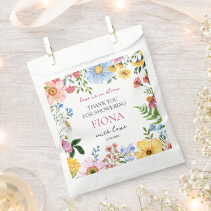 Bolsa De Papel Amor en flor silvestre florecimiento de novias Gra