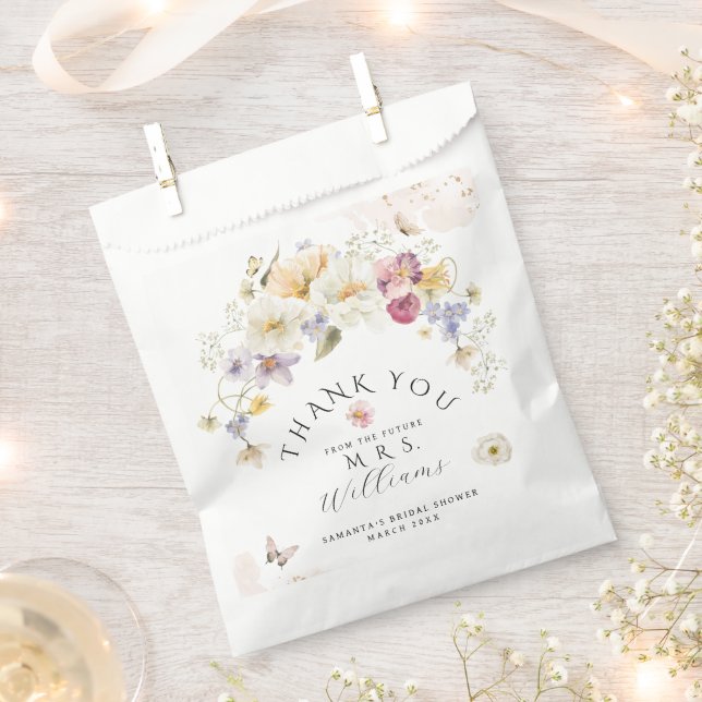 Bolsa De Papel Amor en flor Wildflower Rustic Bridal Shower (Cortado)