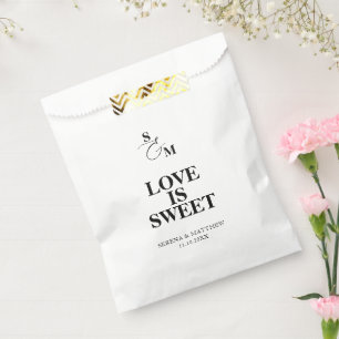 Bolsa De Papel Amor es Clásico Monograma Clásico de Boda