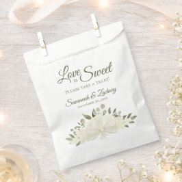 Bolsa De Papel Amor es dulce Rosas Blancas Bouquet Elegante Boda