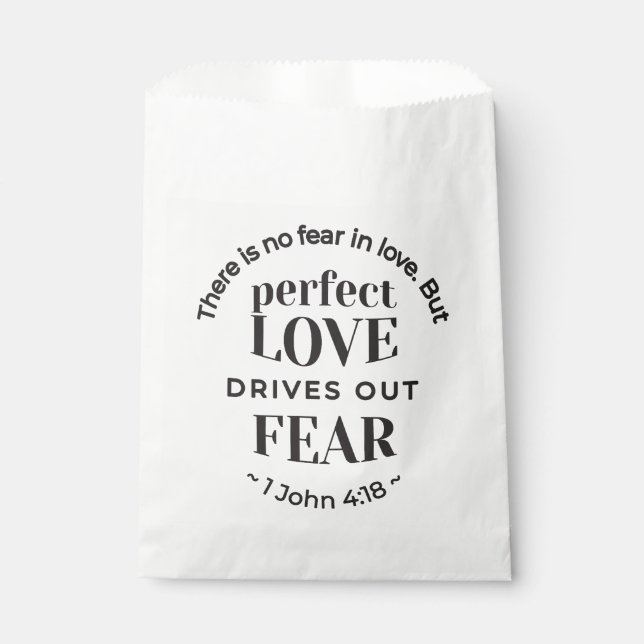 Bolsa De Papel Amor Eterno - 1 Juan 4:18 Escritura Cita Arte (Anverso)