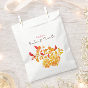 Bolsa De Papel Amor Fresco Limón Citrus Follaje Boda