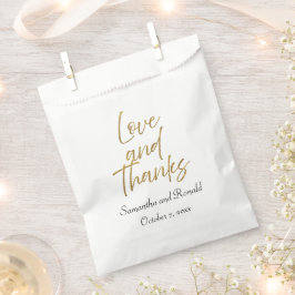 Bolsa De Papel Amor Minimalista blanco y oro y gracias Boda