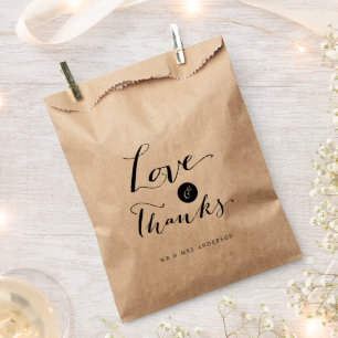 Bolsa De Papel Amor Moderno y Agradecimiento Tarjeta de Bodas Cal