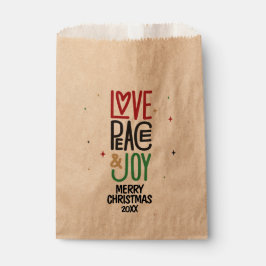 Bolsa De Papel Amor, paz y alegría - Feliz Navidad 20XX