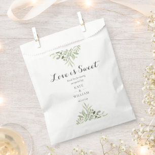 Bolsa De Papel Amor por el Follaje Verde Es Dulce Escritura Boda