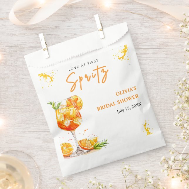 Bolsa De Papel Amor por primera Naranja de cócteles Spritz ducha  (Cortado)