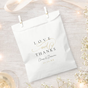 Bolsa De Papel Amor romántico simple y boda de guiones de agradec