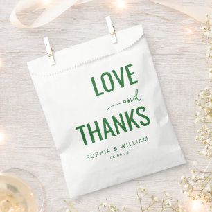 Bolsa De Papel Amor Verde Elegante Gracias