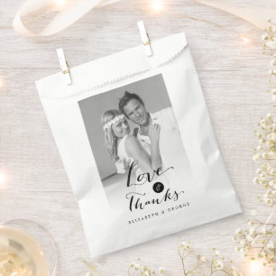 Bolsa De Papel Amor y agradecimiento Caligrafía Foto Boda
