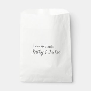 Bolsa De Papel Amor y agradecimiento pareja nombre boda simple mi
