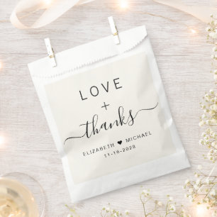 Bolsa De Papel Amor Y Gracias Boda Cream