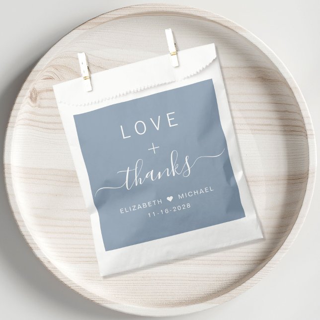 Bolsa De Papel Amor Y Gracias Boda Dusty Blue (Subido por el creador)