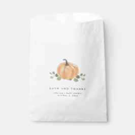 Bolsa De Papel Amor y gracias Calabaza acuarela otoño