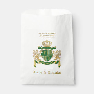 Bolsa De Papel Amor y gracias escudo de armas Green Gold Emblem