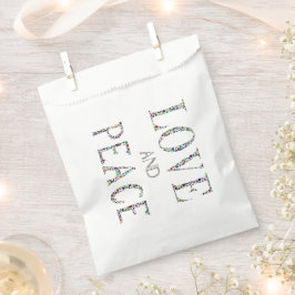 Bolsa De Papel Amor y paz - Diseño de Letras Gemstone