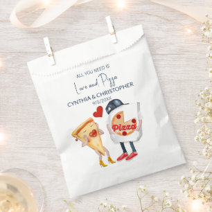 Bolsa De Papel Amor y Pizza Boda Divertida
