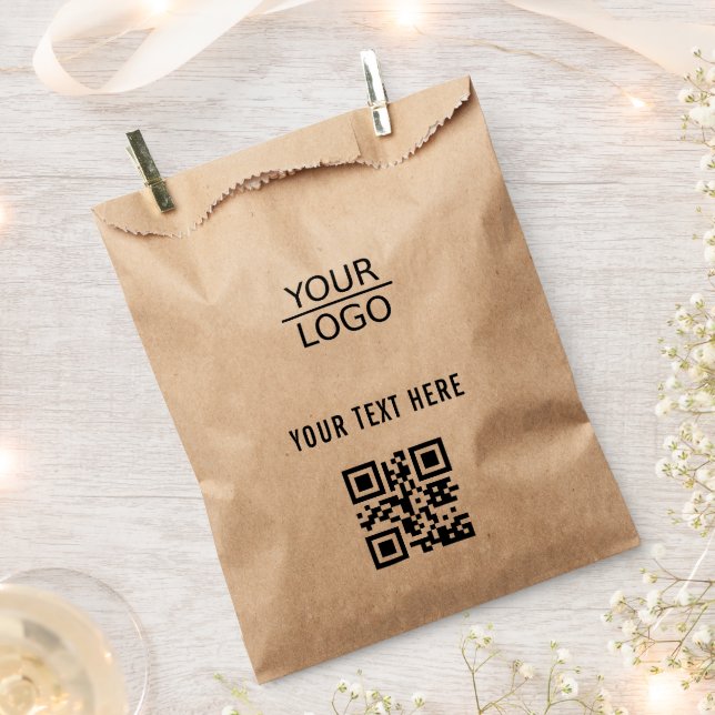 Bolsa De Papel Añadir logotipo Código QR Personalizado de promoci (Cortado)