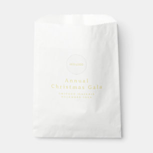 Bolsa De Papel Añadir logotipo Personalizado blanco elegante oro 