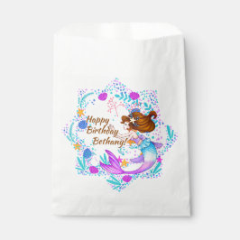 Bolsa De Papel Añadir nombre a Mauve de sirena de pelo marrón a F