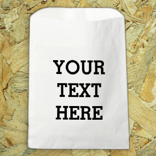 Bolsa De Papel Añadir su propio texto Personalizado aquí negro y 