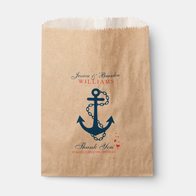 Bolsa De Papel Anclaje Náutico Azul de la Armada 2 (Anverso)