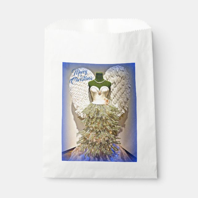 Bolsa De Papel Angel Mannequin Vestido Forma Árbol De Navidad (Anverso)