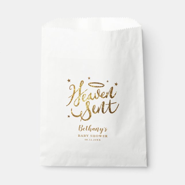 Bolsa De Papel Angel Theme Heaven enviado Baby Shower (Anverso)