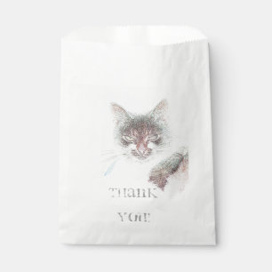 Bolsa De Papel Angry Cute Cate Face Sketch