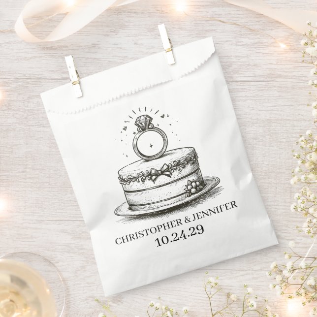 Bolsa De Papel Anillo de Torta de Boda (Cortado)