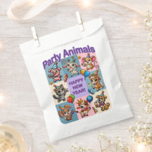 Animales de fiesta "Feliz Año Nuevo"