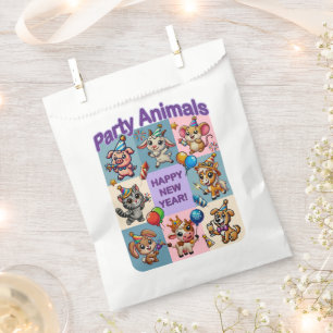 Bolsa De Papel Animales de fiesta "Feliz Año Nuevo"