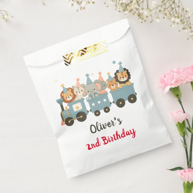Bolsa De Papel Animales de Fiesta lindo en el tren personalizado (Sellado)