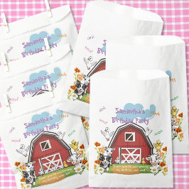 Bolsa De Papel Animales de granja lindos y fiesta de cumpleaños d