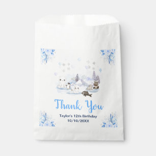 Bolsa De Papel Animales de Invierno Fiesta de Cumpleaños Gracias